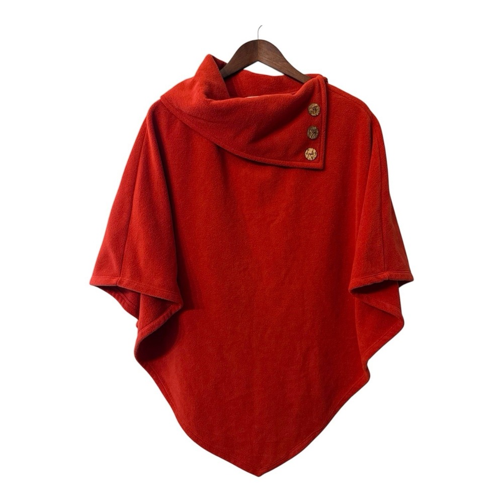 Jess and Jane asymmetrical fleece poncho women's medium boho Autumn Fall pumpkin